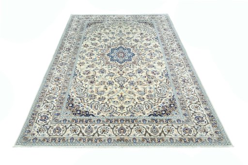 Surface texture of New Nain rug with natural Wool and intricate pattern