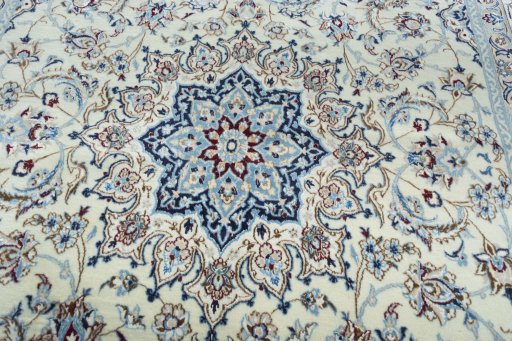 Central medallion detail of New Nain rug from Iran / Persia