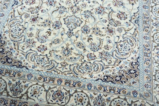 Close-up detail of New Nain rug from Iran / Persia showing Wool weave