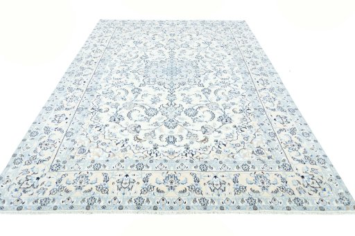 Surface texture of New Nain rug with natural Wool and intricate pattern