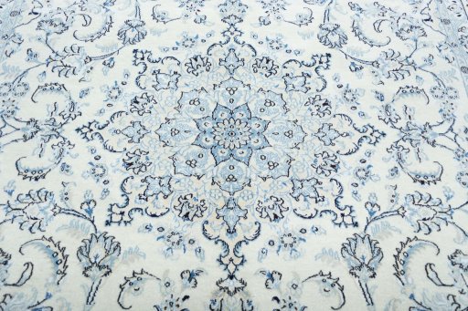 Central medallion detail of New Nain rug from Iran / Persia