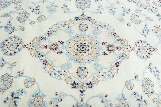 Central medallion detail of New Nain rug from Iran / Persia