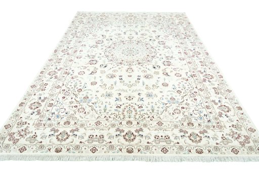 Surface texture of New Nain rug with natural Wool and intricate pattern