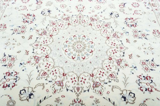 Central medallion detail of New Nain rug from Iran / Persia