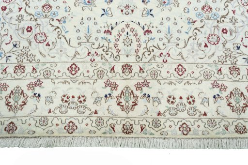Full view of New Nain rug from Iran / Persia, 304 × 205 cm in Beige tones