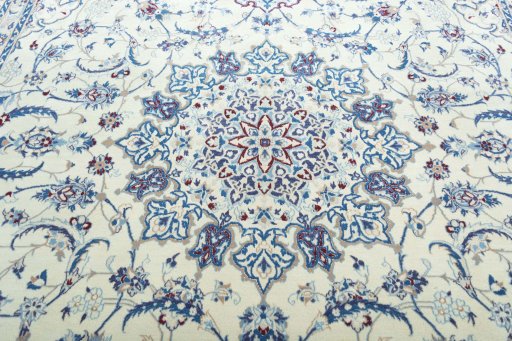 Central medallion detail of New Nain rug from Iran / Persia