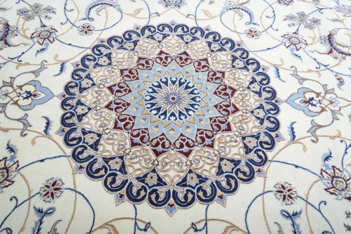 Central medallion detail of New Nain rug from Iran / Persia