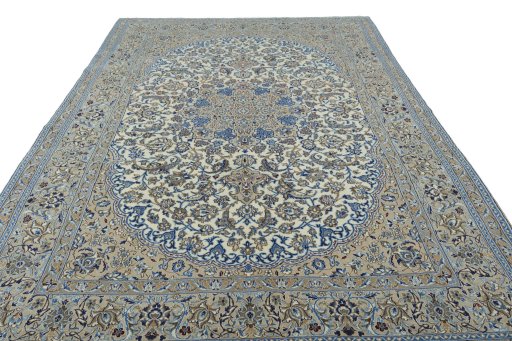 Surface texture of New Nain rug with natural Wool and intricate pattern