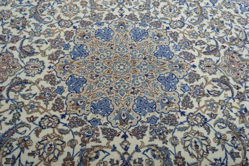 Central medallion detail of New Nain rug from Iran / Persia