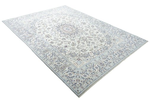 Close-up detail of New Nain rug from Iran / Persia showing Wool weave