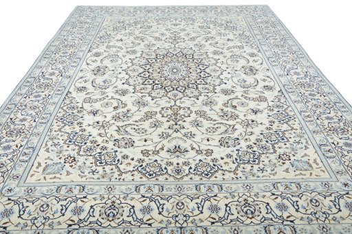 Surface texture of New Nain rug with natural Wool and intricate pattern