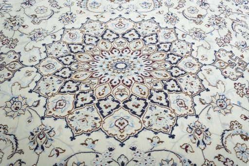 Central medallion detail of New Nain rug from Iran / Persia