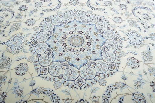 Central medallion detail of New Nain rug from Iran / Persia