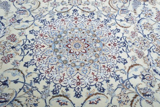 Central medallion detail of New Nain rug from Iran / Persia