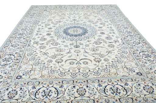 Surface texture of New Nain rug with natural Wool and intricate pattern