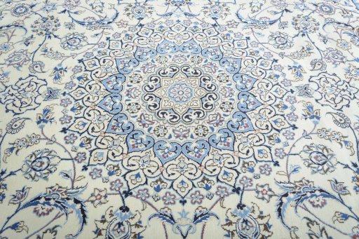 Central medallion detail of New Nain rug from Iran / Persia