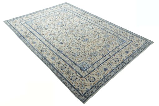 Close-up detail of New Nain rug from Iran / Persia showing Wool weave