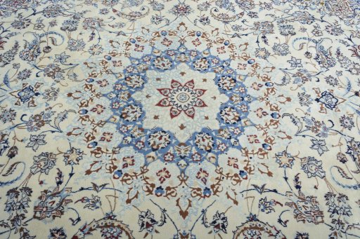 Central medallion detail of New Nain rug from Iran / Persia