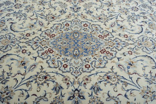 Central medallion detail of New Nain rug from Iran / Persia