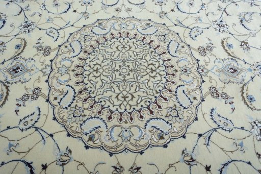 Central medallion detail of New Nain rug from Iran / Persia