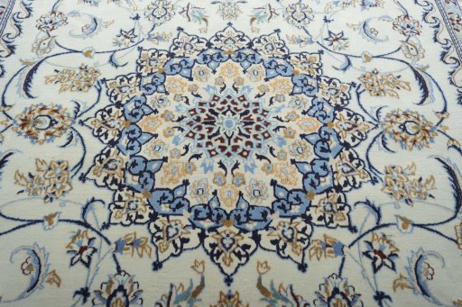 Central medallion detail of New Nain rug from Iran / Persia
