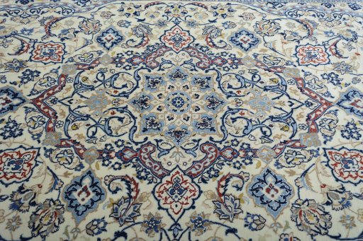 Central medallion detail of New Nain rug from Iran / Persia