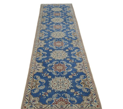 Surface texture of New Nain rug with natural Wool and intricate pattern