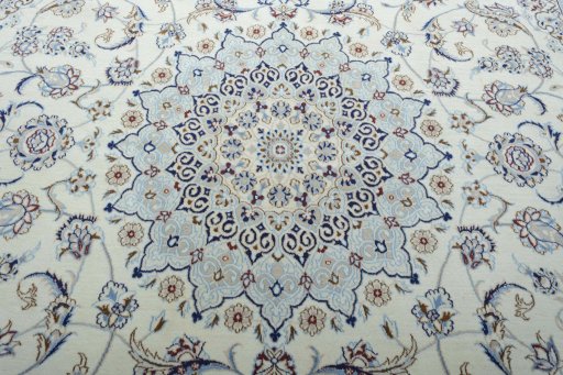 Central medallion detail of New Nain rug from Iran / Persia