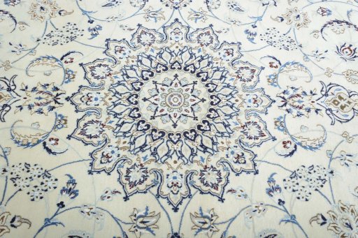 Central medallion detail of New Nain rug from Iran / Persia