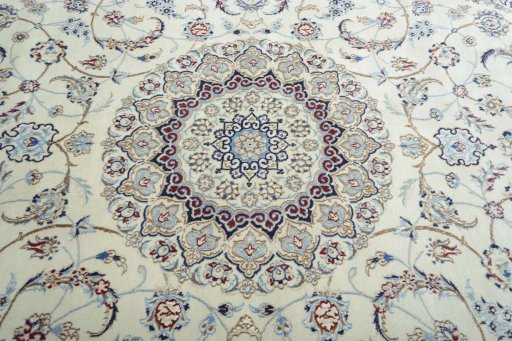 Central medallion detail of New Nain rug from Iran / Persia