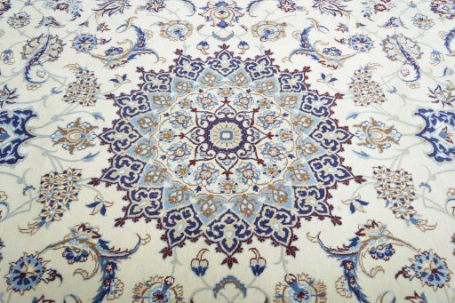Central medallion detail of New Nain rug from Iran / Persia