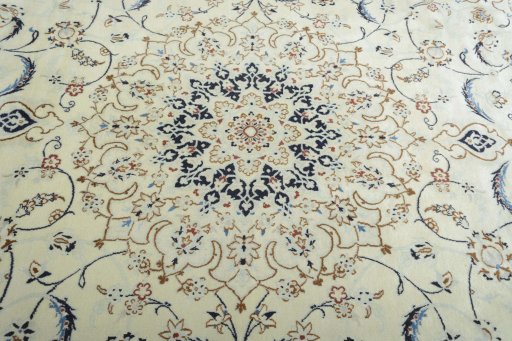 Central medallion detail of New Nain rug from Iran / Persia