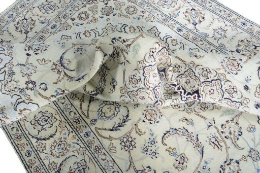 Surface texture of New Nain rug with natural Wool and intricate pattern
