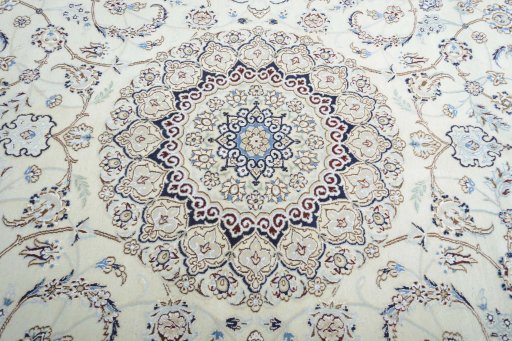Central medallion detail of New Nain rug from Iran / Persia