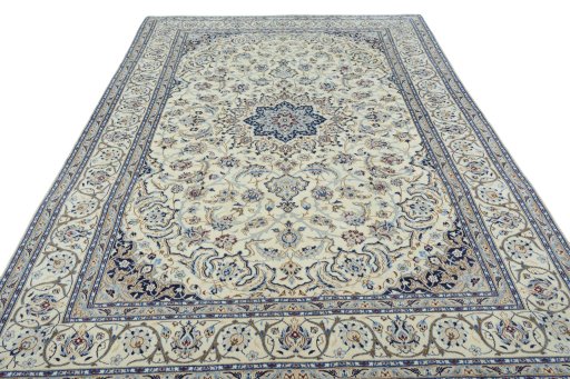 Surface texture of New Nain rug with natural Wool and intricate pattern