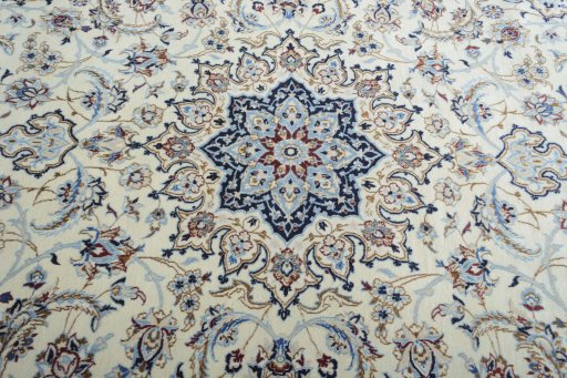 Central medallion detail of New Nain rug from Iran / Persia