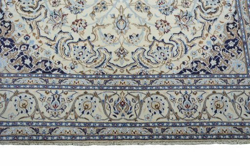 Full view of New Nain rug from Iran / Persia, 300 × 200 cm in Beige tones