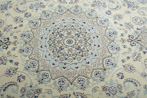 Central medallion detail of New Nain rug from Iran / Persia