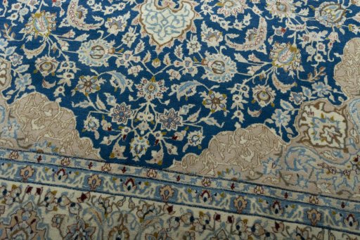 Close-up detail of 1970s Nain rug from Iran / Persia showing Cork weave