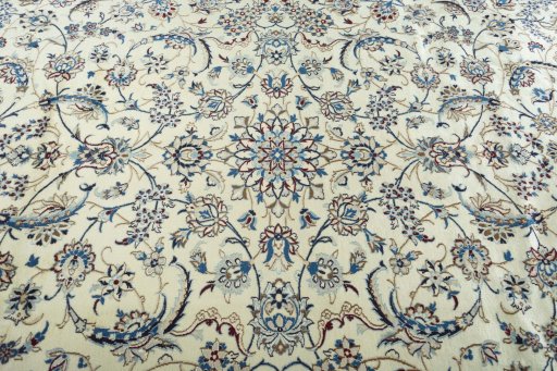 Central medallion detail of New Nain rug from Iran / Persia