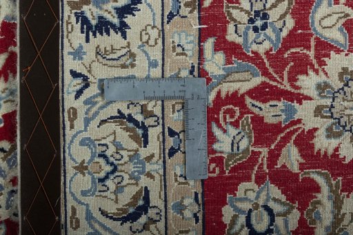 Surface texture of New Nain rug with natural Wool and intricate pattern