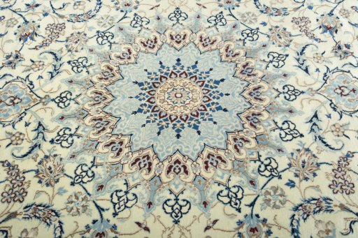 Central medallion detail of New Nain rug from Iran / Persia