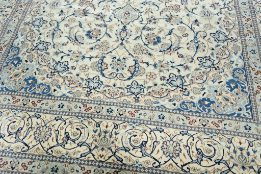 Close-up detail of New Nain rug from Iran / Persia showing Wool weave