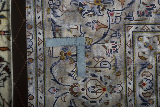 Surface texture of New Nain rug with natural Wool and intricate pattern