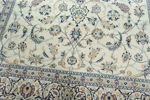 Central medallion detail of New Nain rug from Iran / Persia