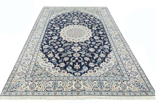 Surface texture of New Nain rug with natural Wool and intricate pattern