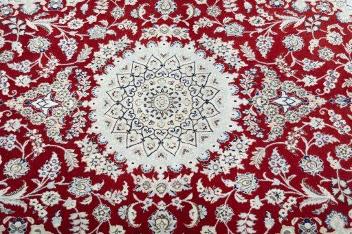 Central medallion detail of New Nain rug from Iran / Persia