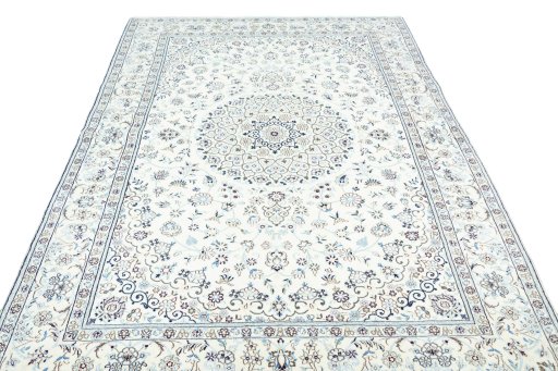 Surface texture of New Nain rug with natural Wool and intricate pattern