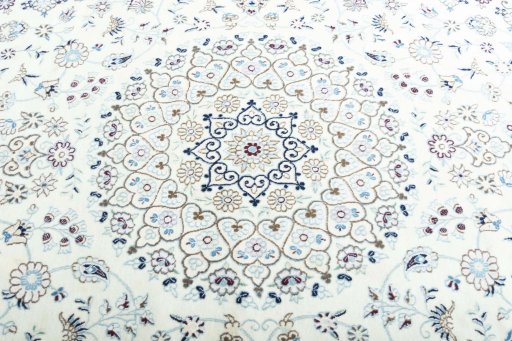 Central medallion detail of New Nain rug from Iran / Persia