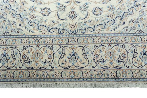 Close-up detail of New Nain rug from Iran / Persia showing Wool weave